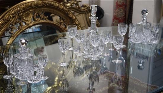 Collection of Waterford glassware and 2 Webb decanters